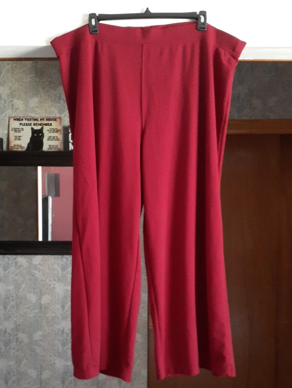 32W Extra-Wide-Leg Pants in Deep Red BB100